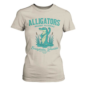 Alligators Against Alcatraz T Shirt For Women Everglades Florida for Human Rights TS02 Sand Print Your Wear