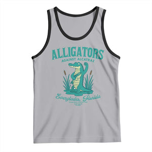 Alligators Against Alcatraz Tank Top Everglades Florida for Human Rights TS02 Athletic Heather Black Print Your Wear
