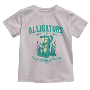 Alligators Against Alcatraz Toddler T Shirt Everglades Florida for Human Rights TS02 Ice Gray Print Your Wear