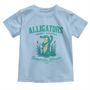 Alligators Against Alcatraz Toddler T Shirt Everglades Florida for Human Rights TS02 Light Blue Print Your Wear