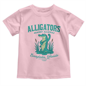Alligators Against Alcatraz Toddler T Shirt Everglades Florida for Human Rights TS02 Light Pink Print Your Wear