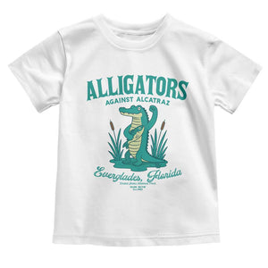 Alligators Against Alcatraz Toddler T Shirt Everglades Florida for Human Rights TS02 White Print Your Wear