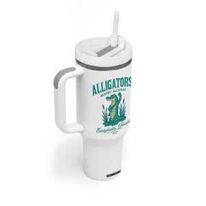 Alligators Against Alcatraz Tumbler With Handle Everglades Florida for Human Rights TS02 Print Your Wear