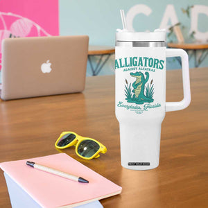 Alligators Against Alcatraz Tumbler With Handle Everglades Florida for Human Rights TS02 Print Your Wear
