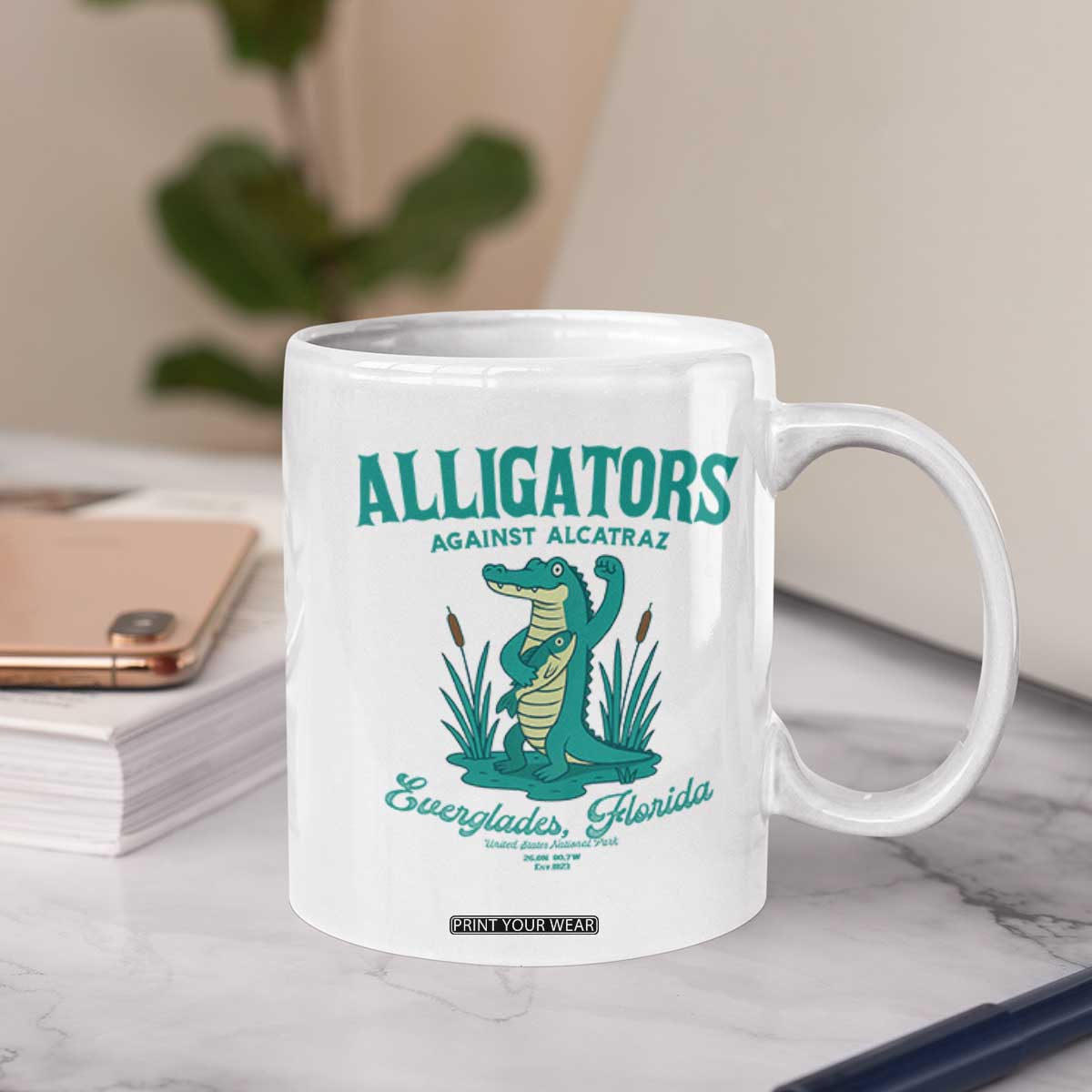 Alligators Against Alcatraz Coffee Mug Everglades Florida for Human Rights TS02 Print Your Wear