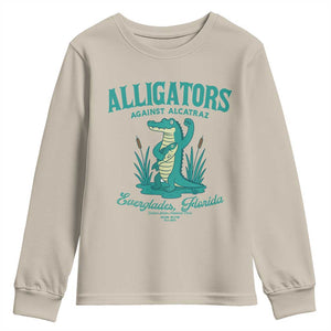 Alligators Against Alcatraz Youth Sweatshirt Everglades Florida for Human Rights TS02 Sand Print Your Wear