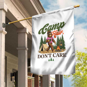 Vintage Funny Girly Bigfoot Camper Garden Flag Camp Hair Don't Care Sasquatch Camping Outdoor Adventure