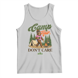 Vintage Funny Girly Bigfoot Camper Tank Top Camp Hair Don't Care Sasquatch Camping Outdoor Adventure
