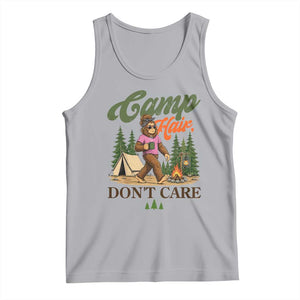 Vintage Funny Girly Bigfoot Camper Tank Top Camp Hair Don't Care Sasquatch Camping Outdoor Adventure