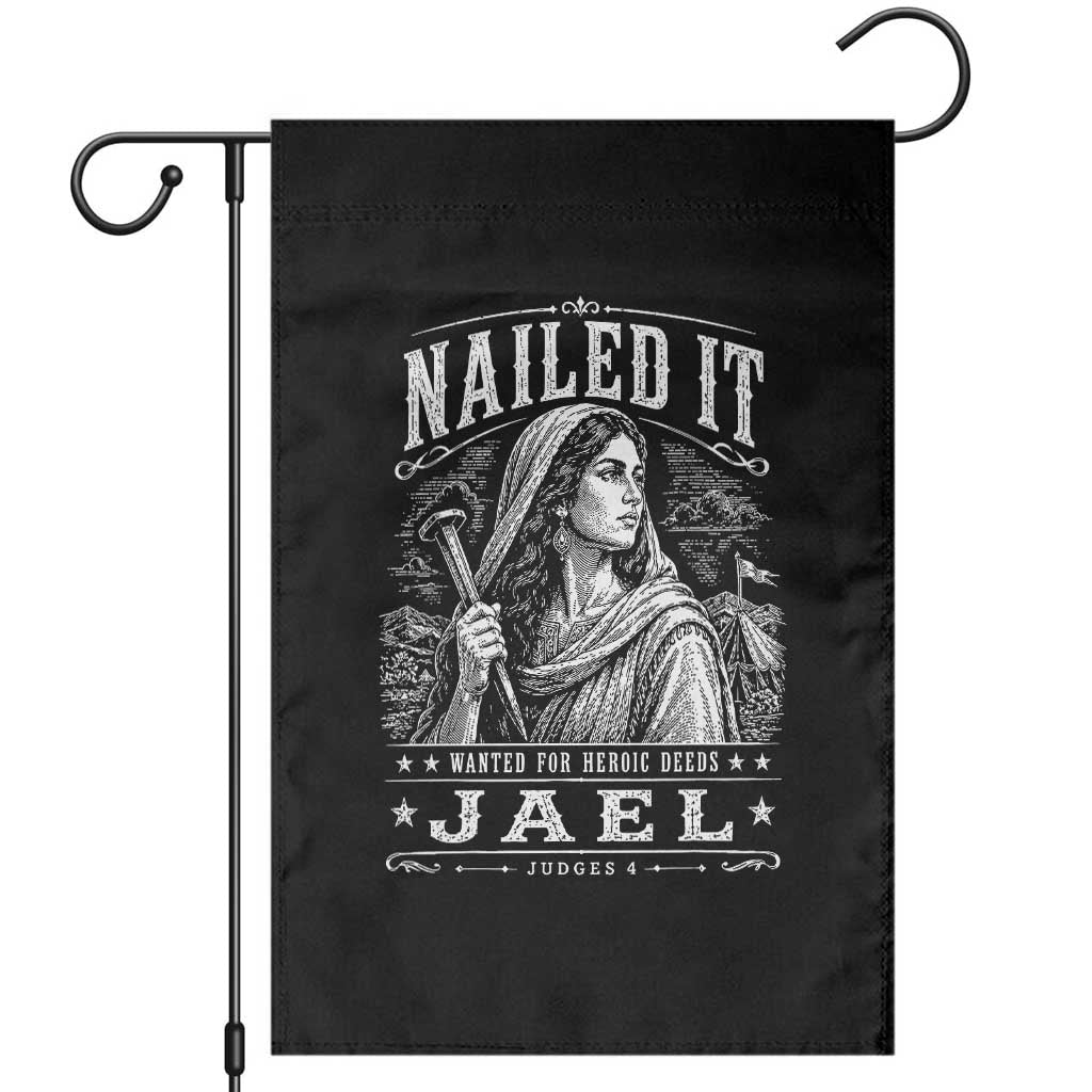 Nailed It Jael Judges 4 Old Testament Garden Flag Funny Biblical Woodcut Christian Faith