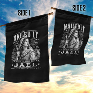 Nailed It Jael Judges 4 Old Testament Garden Flag Funny Biblical Woodcut Christian Faith