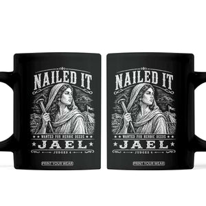 Nailed It Jael Judges 4 Old Testament Coffee Mug Funny Biblical Woodcut Christian Faith