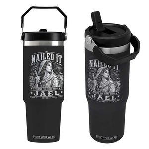 Nailed It Jael Judges 4 Old Testament Flip Straw Tumbler Funny Biblical Woodcut Christian Faith