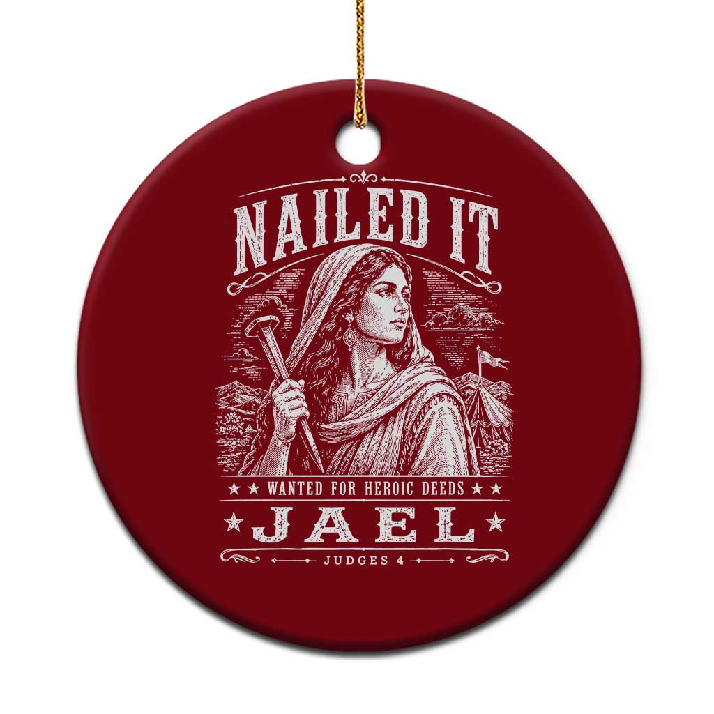Nailed It Jael Judges 4 Old Testament Ceramic Ornament Funny Biblical Woodcut Christian Faith