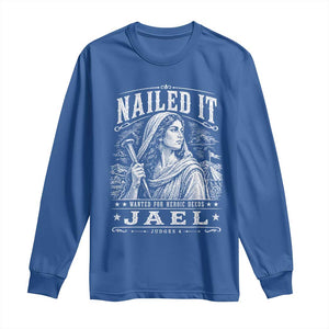 Nailed It Jael Judges 4 Old Testament Long Sleeve Shirt Funny Biblical Woodcut Christian Faith