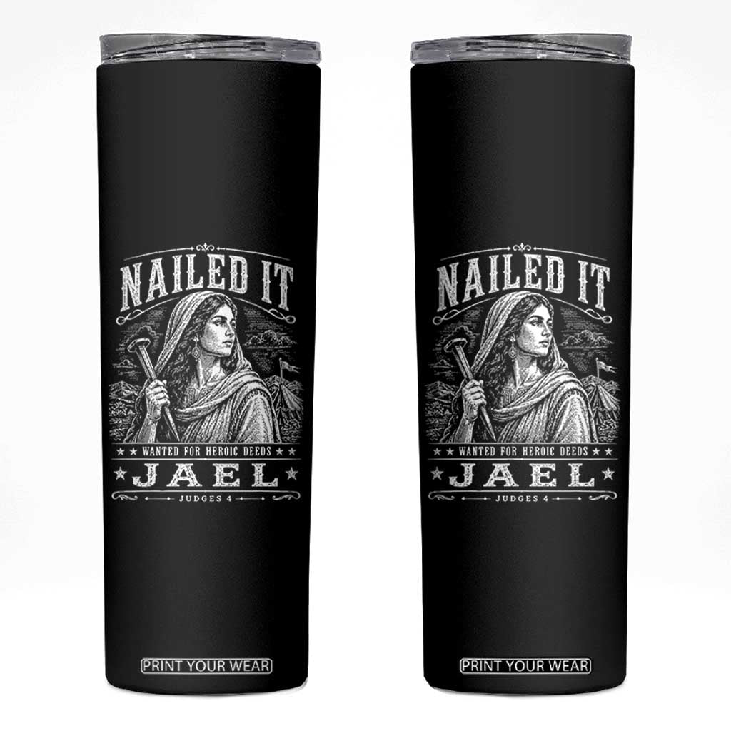 Nailed It Jael Judges 4 Old Testament Skinny Tumbler Funny Biblical Woodcut Christian Faith