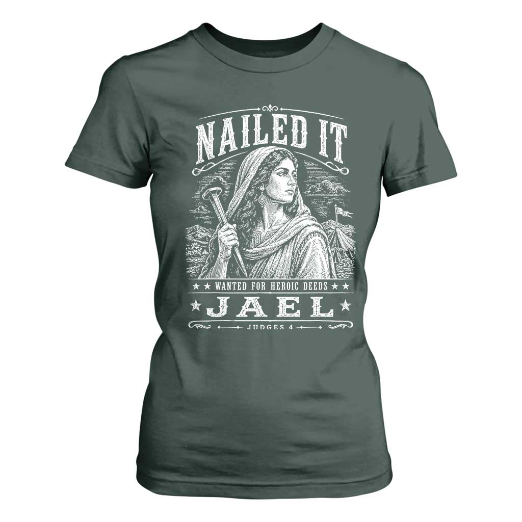 Nailed It Jael Judges 4 Old Testament T Shirt For Women Funny Biblical Woodcut Christian Faith