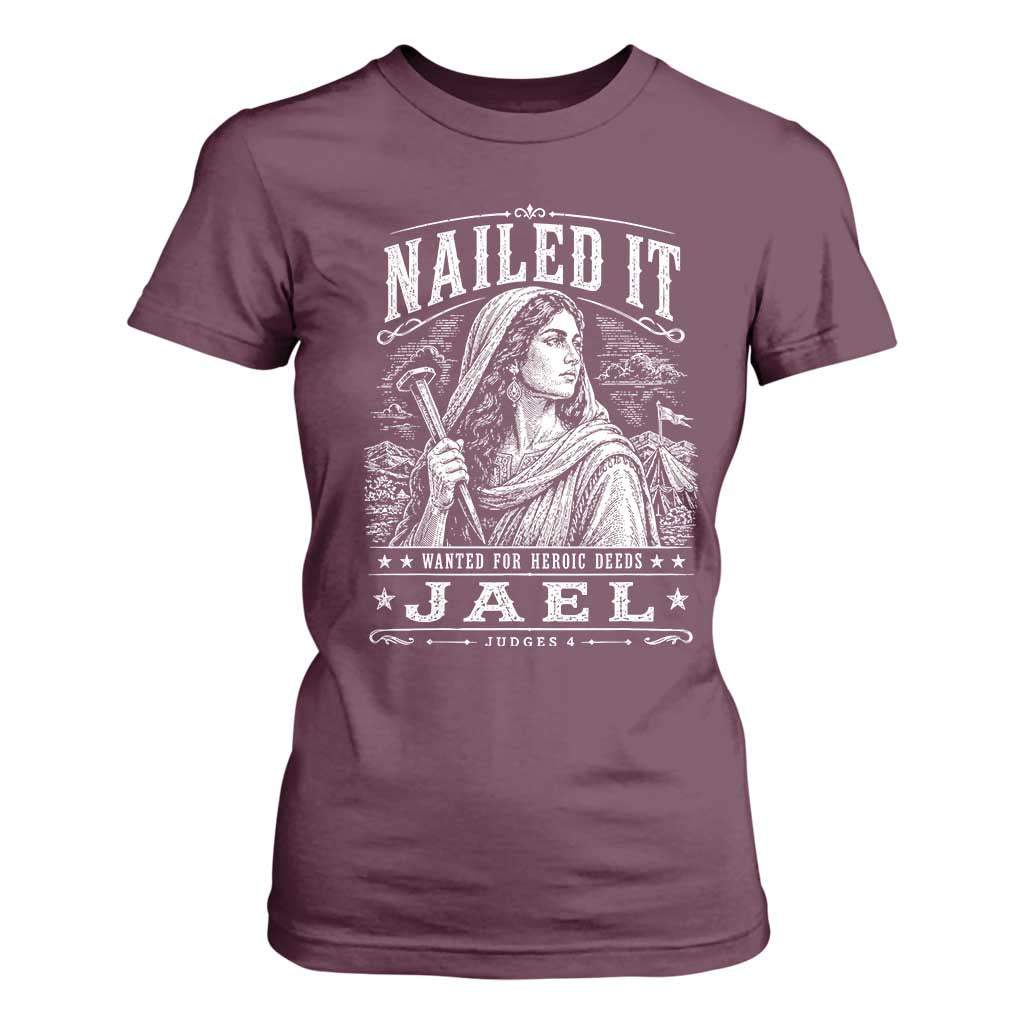 Nailed It Jael Judges 4 Old Testament T Shirt For Women Funny Biblical Woodcut Christian Faith