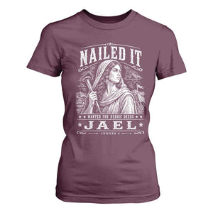 Nailed It Jael Judges 4 Old Testament T Shirt For Women Funny Biblical Woodcut Christian Faith