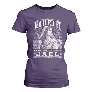 Nailed It Jael Judges 4 Old Testament T Shirt For Women Funny Biblical Woodcut Christian Faith