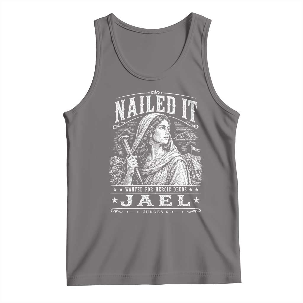 Nailed It Jael Judges 4 Old Testament Tank Top Funny Biblical Woodcut Christian Faith