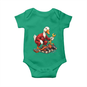 Funny Duck Mechanic Race Car Pit Crew Baby Onesie Motorsports Enthusiast Auto Repair
