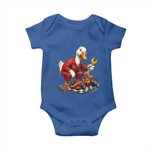 Funny Duck Mechanic Race Car Pit Crew Baby Onesie Motorsports Enthusiast Auto Repair
