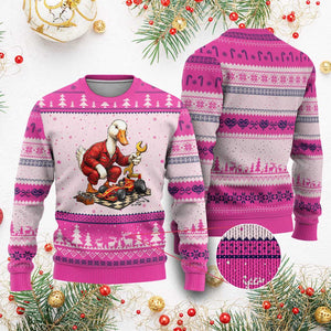 Funny Duck Mechanic Race Car Pit Crew Ugly Christmas Sweater Motorsports Enthusiast Auto Repair