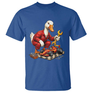 Funny Duck Mechanic Race Car Pit Crew T Shirt Motorsports Enthusiast Auto Repair