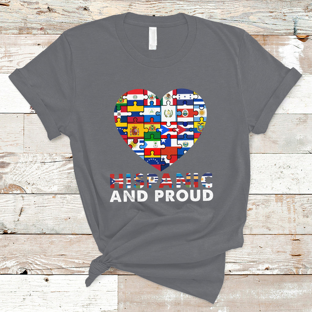 Hispanic And Proud Heart Pride Hispanic Heritage Month T Shirt TS02 Charcoal Printyourwear