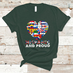 Hispanic And Proud Heart Pride Hispanic Heritage Month T Shirt TS02 Dark Forest Green Printyourwear