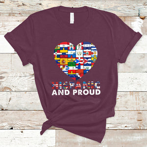 Hispanic And Proud Heart Pride Hispanic Heritage Month T Shirt TS02 Maroon Printyourwear