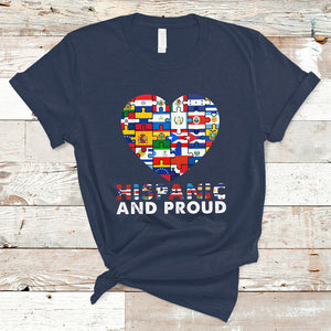 Hispanic And Proud Heart Pride Hispanic Heritage Month T Shirt TS02 Navy Printyourwear