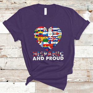 Hispanic And Proud Heart Pride Hispanic Heritage Month T Shirt TS02 Purple Printyourwear