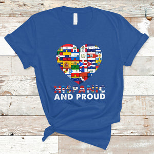 Hispanic And Proud Heart Pride Hispanic Heritage Month T Shirt TS02 Royal Blue Printyourwear