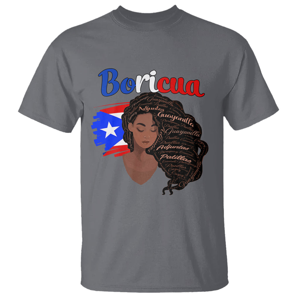 Puerto Rico T Shirt Hispanic Heirtage Month Latina Boricua Puerto Rican Flag TS02 Charcoal Printyourwear
