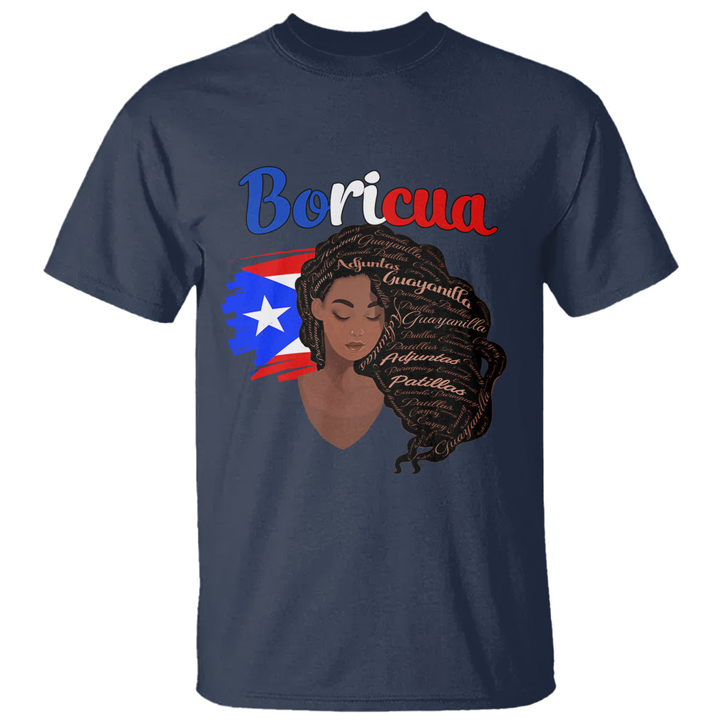 Puerto Rico T Shirt Hispanic Heirtage Month Latina Boricua Puerto Rican Flag TS02 Navy Printyourwear
