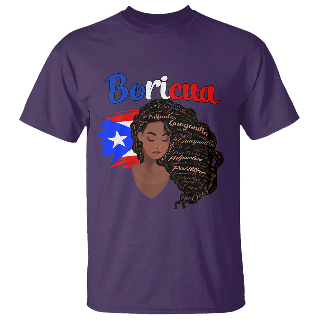 Puerto Rico T Shirt Hispanic Heirtage Month Latina Boricua Puerto Rican Flag TS02 Purple Printyourwear