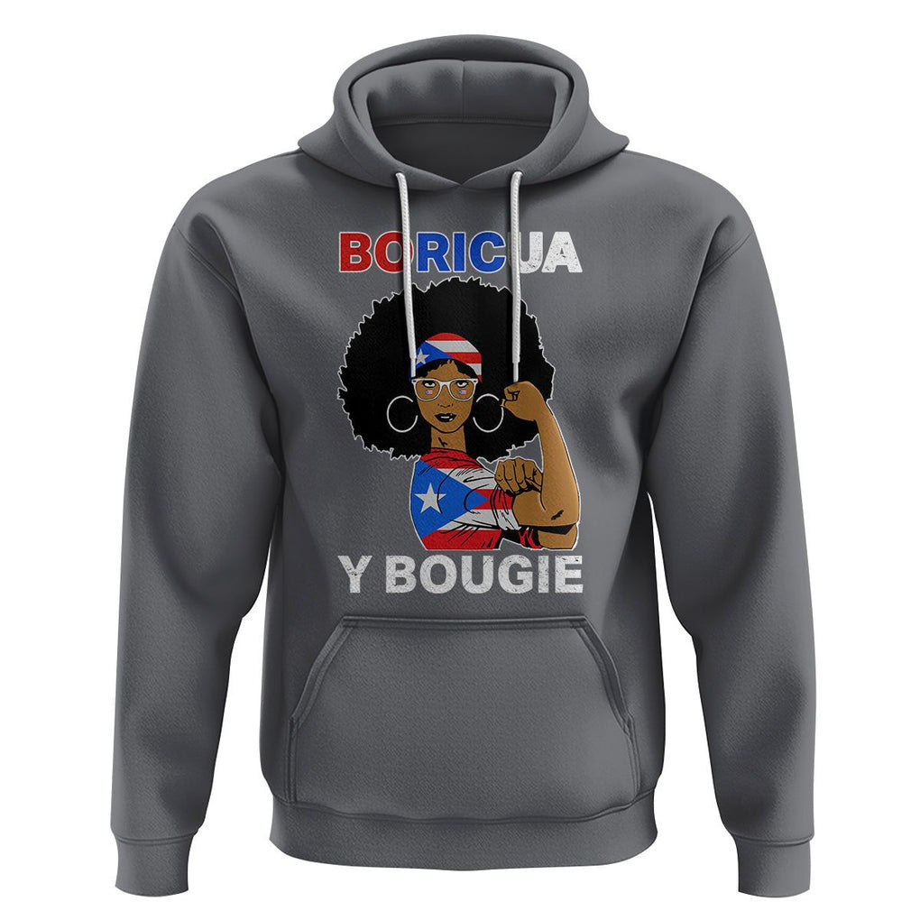 Puerto Rico Hoodie Puerto Rican Flag Women Boricua Bougie Hispanic Heritage Month TS02 Charcoal Printyourwear