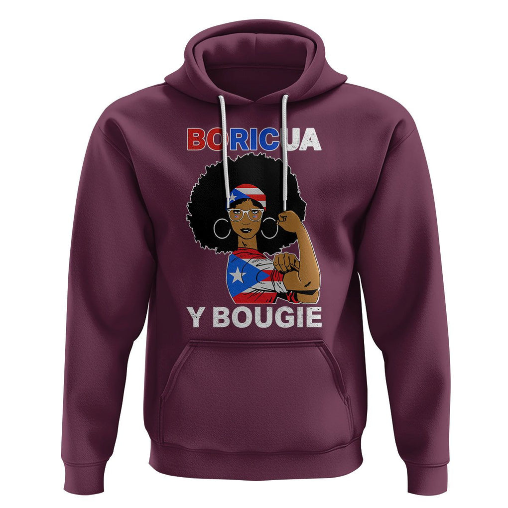 Puerto Rico Hoodie Puerto Rican Flag Women Boricua Bougie Hispanic Heritage Month TS02 Maroon Printyourwear