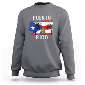 Puerto Rico Flag Spirit Animal Coqui Frog Puerto Rican Boricua Sweatshirt TS02 Charcoal Printyourwear