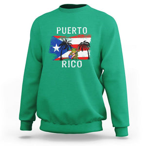 Puerto Rico Flag Spirit Animal Coqui Frog Puerto Rican Boricua Sweatshirt TS02 Irish Green Printyourwear