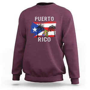 Puerto Rico Flag Spirit Animal Coqui Frog Puerto Rican Boricua Sweatshirt TS02 Maroon Printyourwear