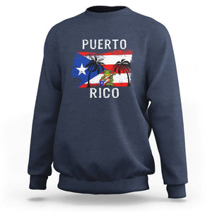 Puerto Rico Flag Spirit Animal Coqui Frog Puerto Rican Boricua Sweatshirt TS02 Navy Printyourwear