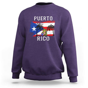 Puerto Rico Flag Spirit Animal Coqui Frog Puerto Rican Boricua Sweatshirt TS02 Purple Printyourwear
