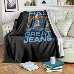 Funny Trump Has Great Jeans Throw Blanket Parody Denim Outfit Graphic TS02 Print Your Wear