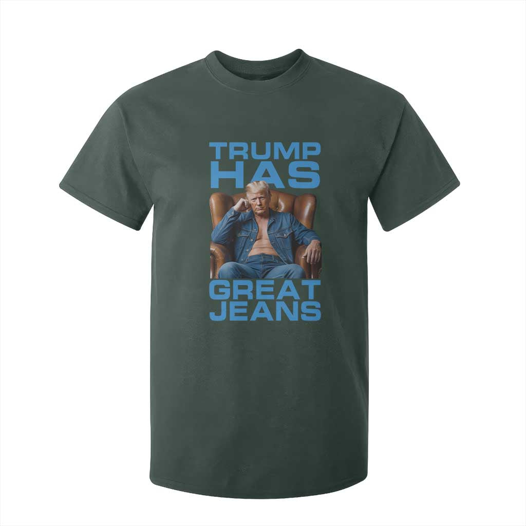 Funny Trump Has Great Jeans T Shirt For Kid Parody Denim Outfit Graphic TS02 Dark Forest Green Print Your Wear