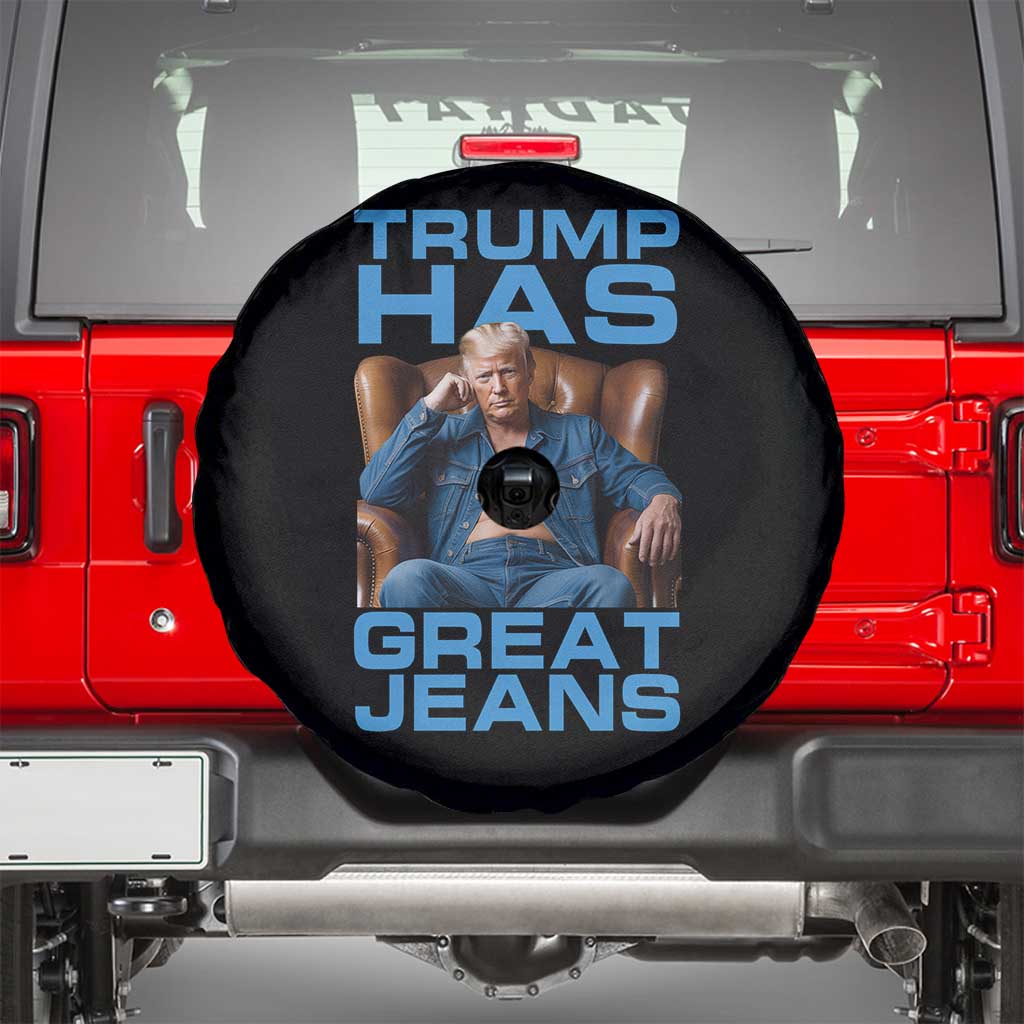 Funny Trump Has Great Jeans Spare Tire Cover Parody Denim Outfit Graphic TS02 Black Print Your Wear
