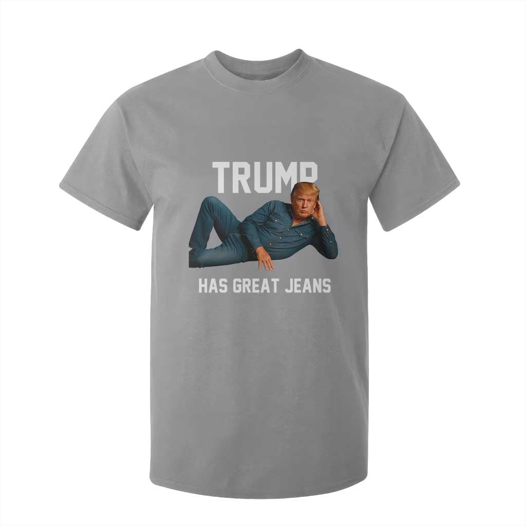 Funny Trump Has Great Jeans T Shirt For Kid Model Posing Parody Denim TS02 Sport Gray Print Your Wear