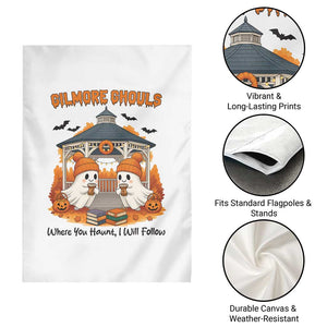 Cute Gilmore Ghouls Halloween Ghost Garden Flag Cozy Fall Aesthetic with Pumpkin Spice and Books TS02 Print Your Wear